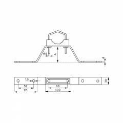 Support de montage en métal pour mât 7 cm, lot de 2