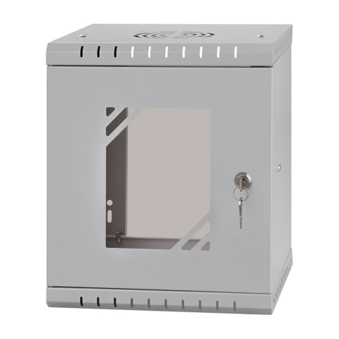 Armoire à Crémaillère 10" 6U, 300mm, Porte Vitrée, Gris