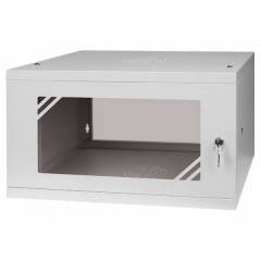 Armoire à Crémaillère 19" 6U, 450mm, Porte Vitrée, Gris