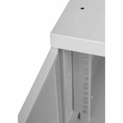 Armoire à Crémaillère 19" 6U, 450mm, Porte Vitrée, Gris