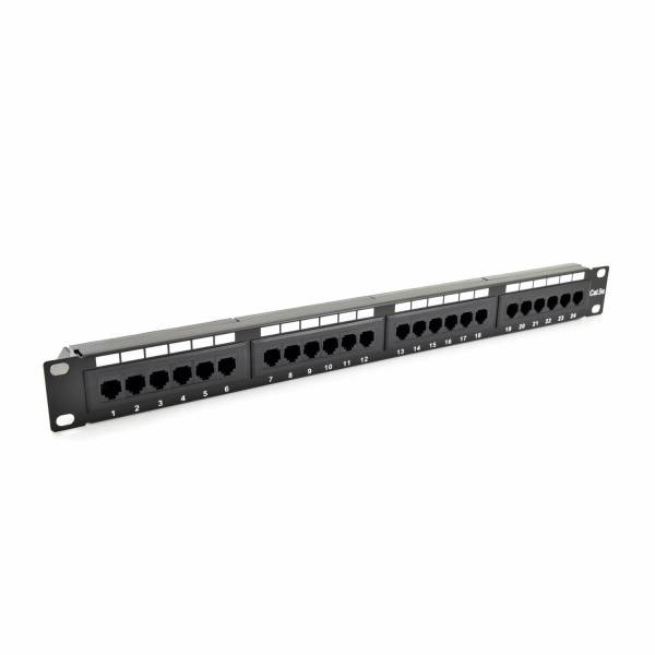 Panneau de raccordement Cat5e UTP 24-Port RJ-45 19" 1U Noir