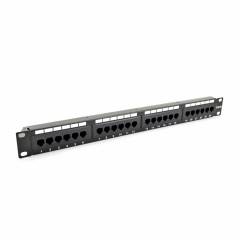 Panneau de raccordement Cat5e UTP 24-Port RJ-45 19" 1U Noir