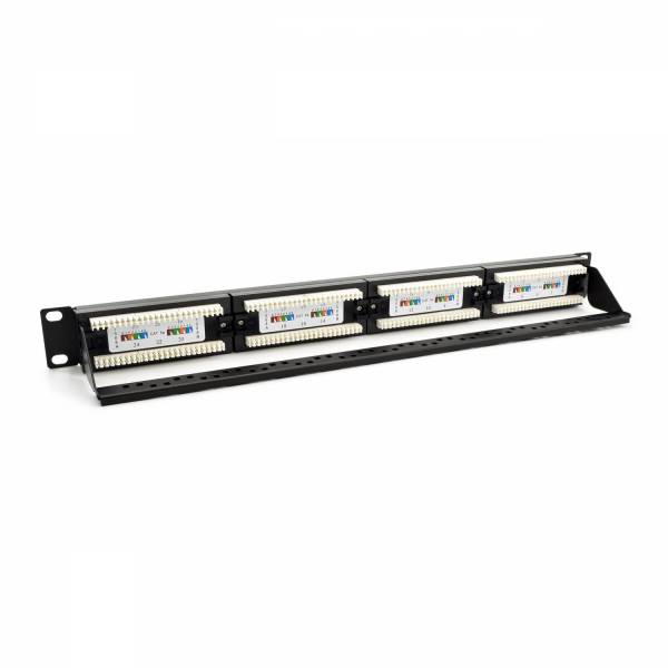 Panneau de raccordement Cat5e UTP 24-Port RJ-45 19" 1U Noir