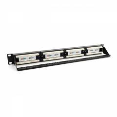 Panneau de raccordement Cat5e UTP 24-Port RJ-45 19" 1U Noir