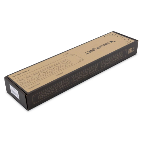 Panneau de brassage Cat6 UTP 24-Port RJ-45 19" 1U avec étagère