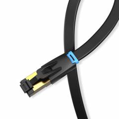 Câble patch Plat Cat8 1.5m noir