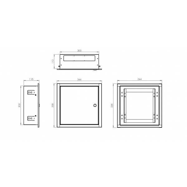 Boîtier encastré OMP3 Blanc 300x300x120