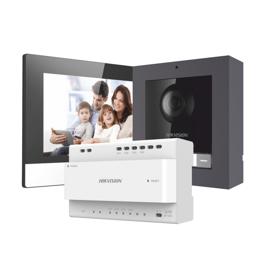 Ensemble de Réseau à Deux Fils d'Interphone Vidéo DS-KIS702-P