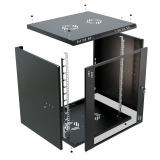 Armoire à Crémaillère 19" 12U, 450mm, Porte Vitrée, Noir