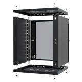 Armoire à Crémaillère 19" 12U, 450mm, Porte Vitrée, Noir