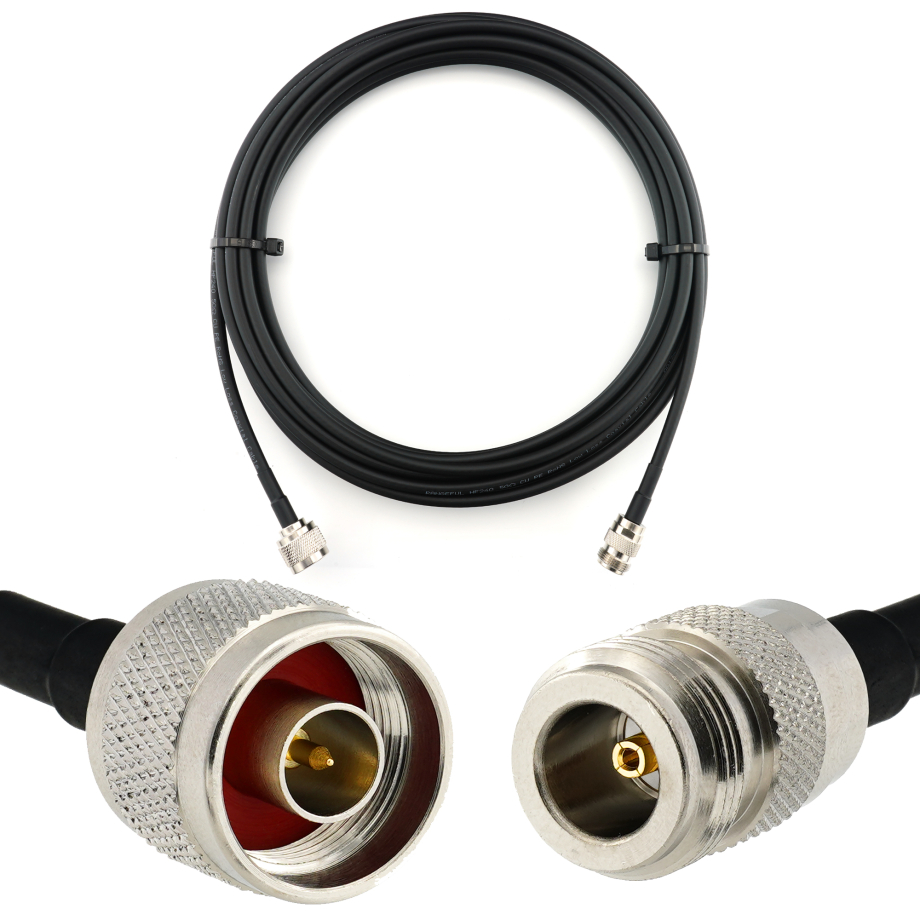 N mâle vers N femelle 10m câble coaxial — HF240 (équivalent à LMR240)