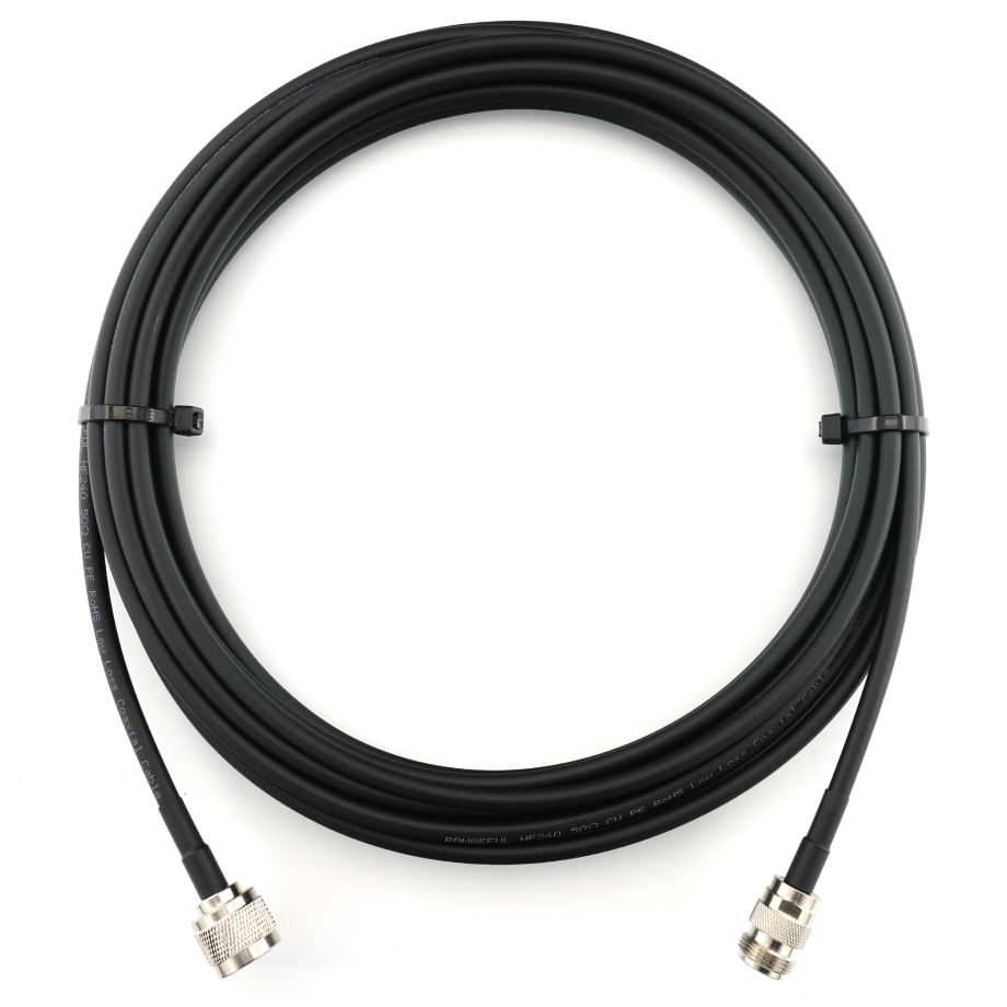 N mâle vers N femelle 10m câble coaxial — HF240 (équivalent à LMR240)