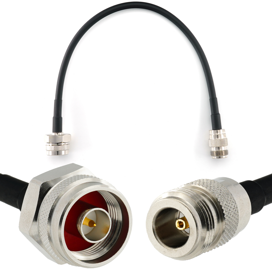 N mâle Hex vers N femelle 30cm câble coaxial — HF240 (équivalent à LMR240)