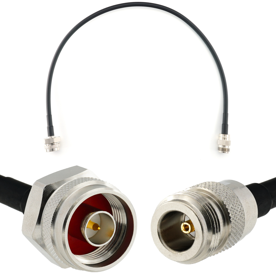 N mâle Hex vers N femelle 50cm câble coaxial — HF240 (équivalent à LMR240)