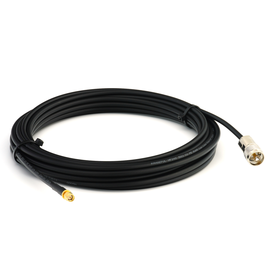 SMA Male vers PL259 20m UHF CB Radio Flexible Coaxial Cable — HF240 (équivalent à LMR240)