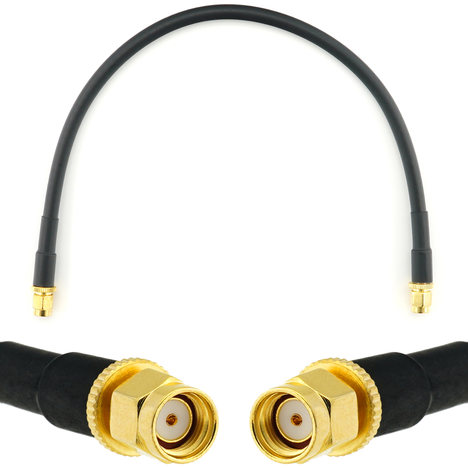 RP-SMA mâle vers RP-SMA mâle 30cm câble coaxial — HF240 (équivalent à LMR240)