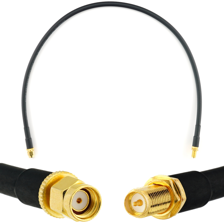 RP-SMA mâle vers RP-SMA femelle 50cm câble coaxial — HF240 (équivalent à LMR240)
