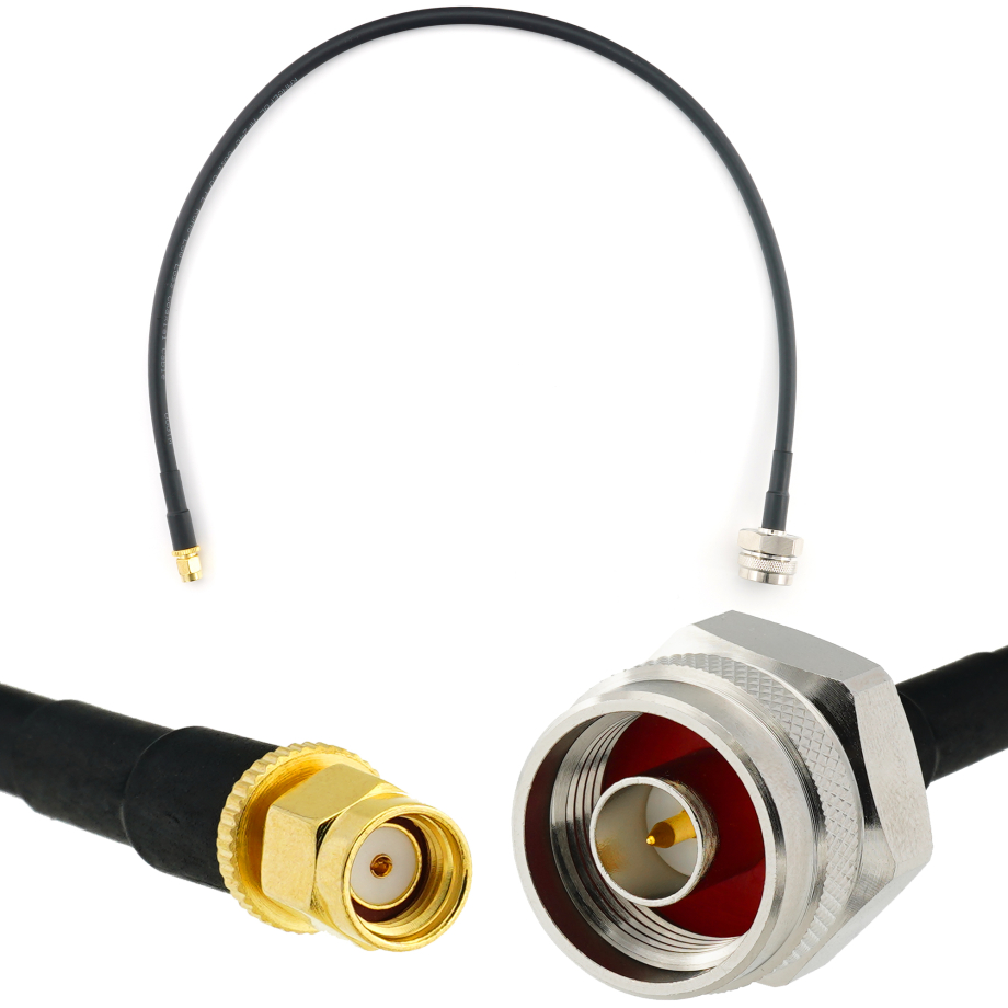 RP-SMA mâle vers N mâle Hex 50cm câble coaxial — HF240 (équivalent à LMR240)