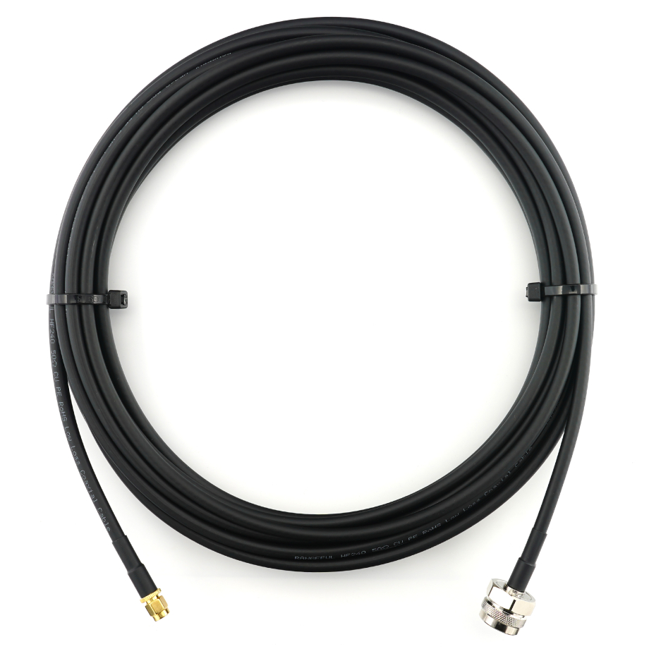 RP-SMA mâle vers N mâle Hex 7m câble coaxial — HF240 (équivalent à LMR240)