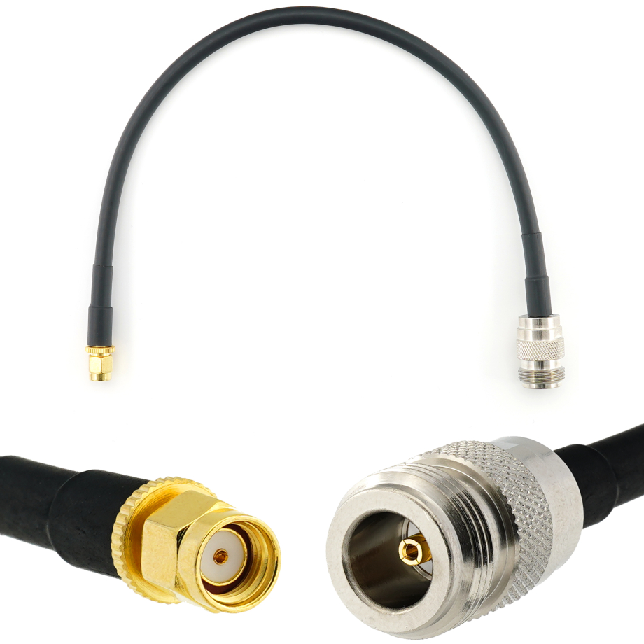 RP-SMA mâle vers N femelle 30cm câble coaxial — HF240 (équivalent à LMR240)