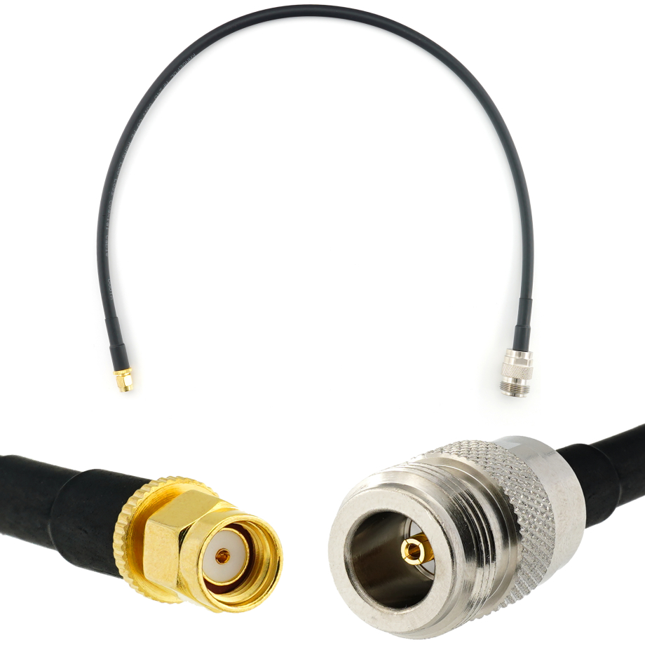 RP-SMA mâle vers N femelle 50cm câble coaxial — HF240 (équivalent à LMR240)