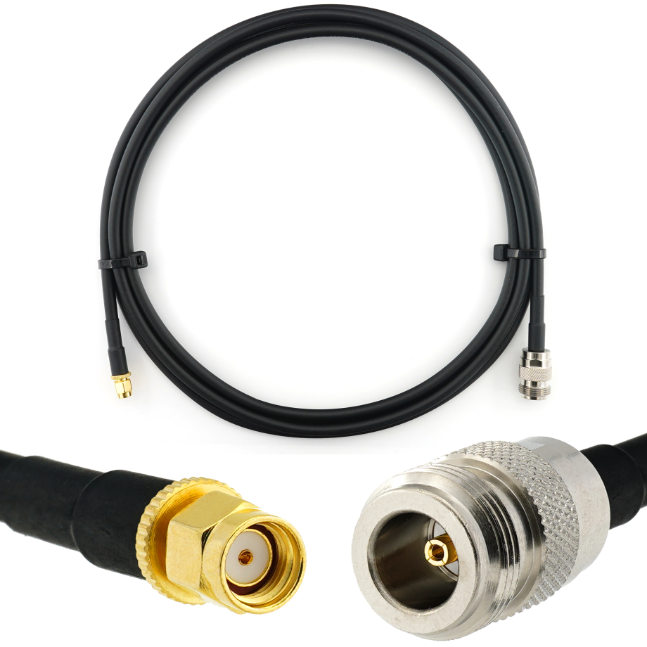 RP-SMA mâle vers N femelle 3m câble coaxial — HF240 (équivalent à LMR240)