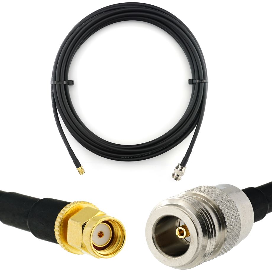 RP-SMA mâle vers N femelle 7m câble coaxial — HF240 (équivalent à LMR240)
