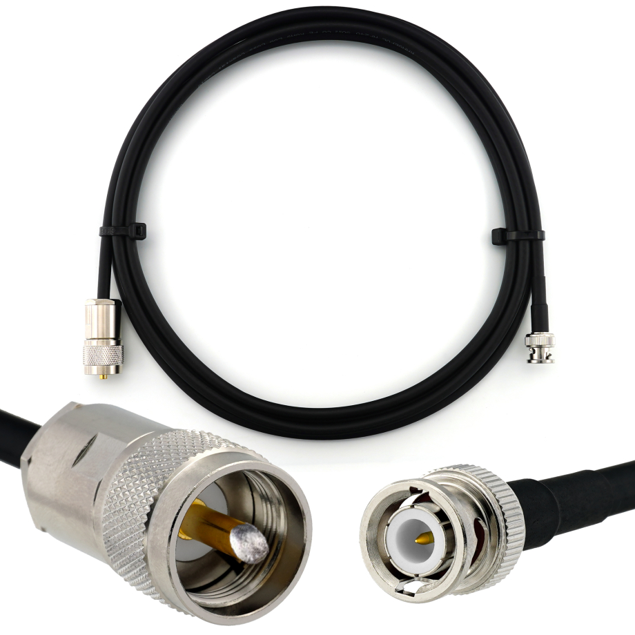 BNC mâle vers PL259 3m UHF câble coaxial — HF240 (équivalent à LMR240)