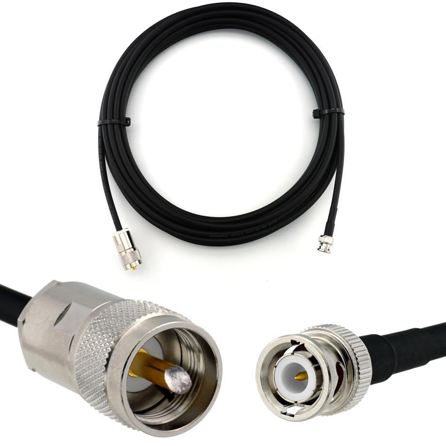 BNC mâle vers PL259 10m UHF câble coaxial — HF240 (équivalent à LMR240)