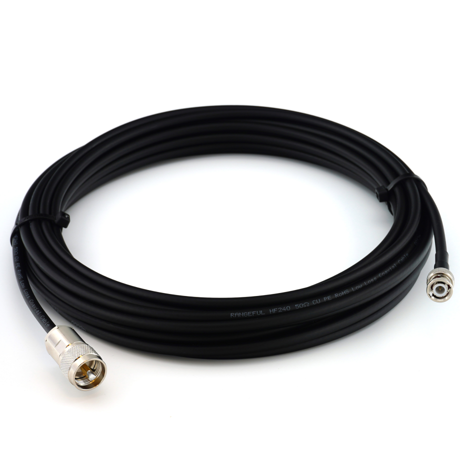 BNC mâle vers PL259 10m UHF câble coaxial — HF240 (équivalent à LMR240)
