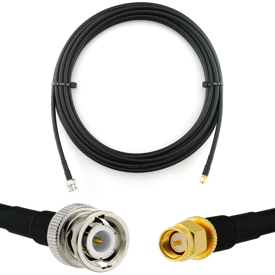 BNC mâle vers SMA mâle 10m câble coaxial — HF240 (équivalent à LMR240)