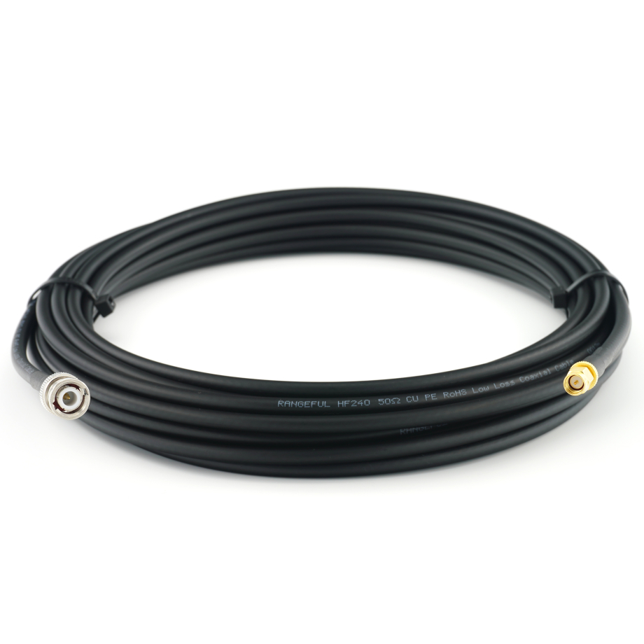 BNC mâle vers SMA mâle 10m câble coaxial — HF240 (équivalent à LMR240)