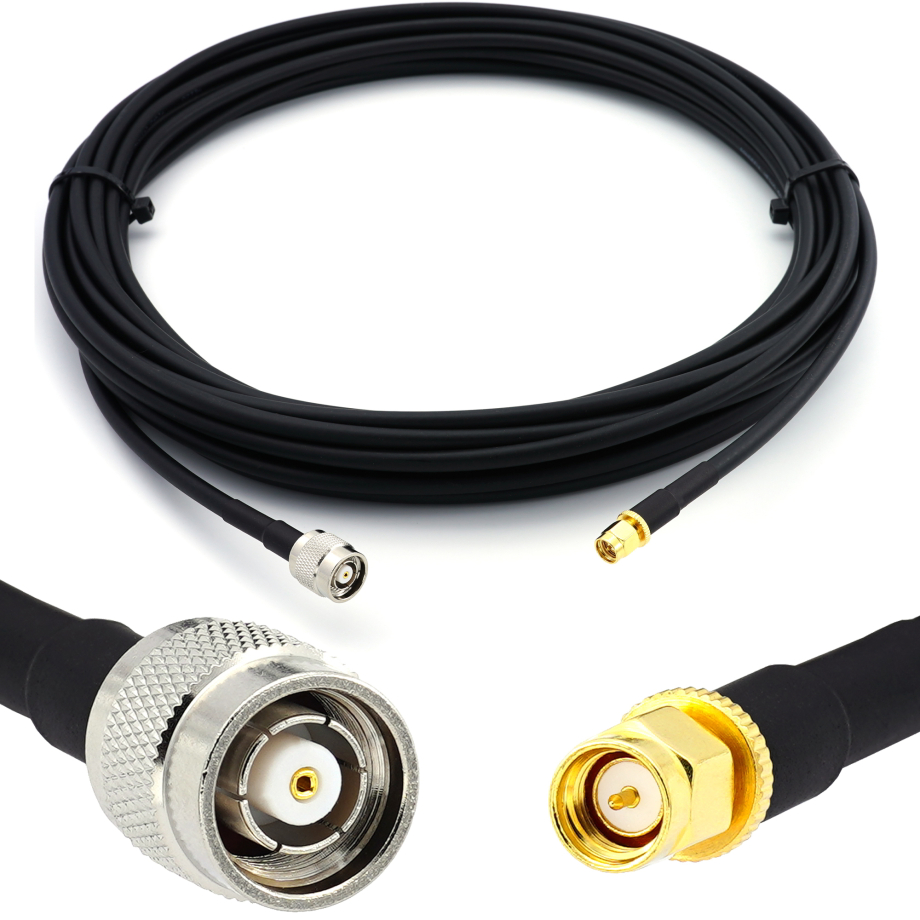 SMA mâle vers RP-TNC mâle 20m câble coaxial — HF240 (équivalent à LMR240)
