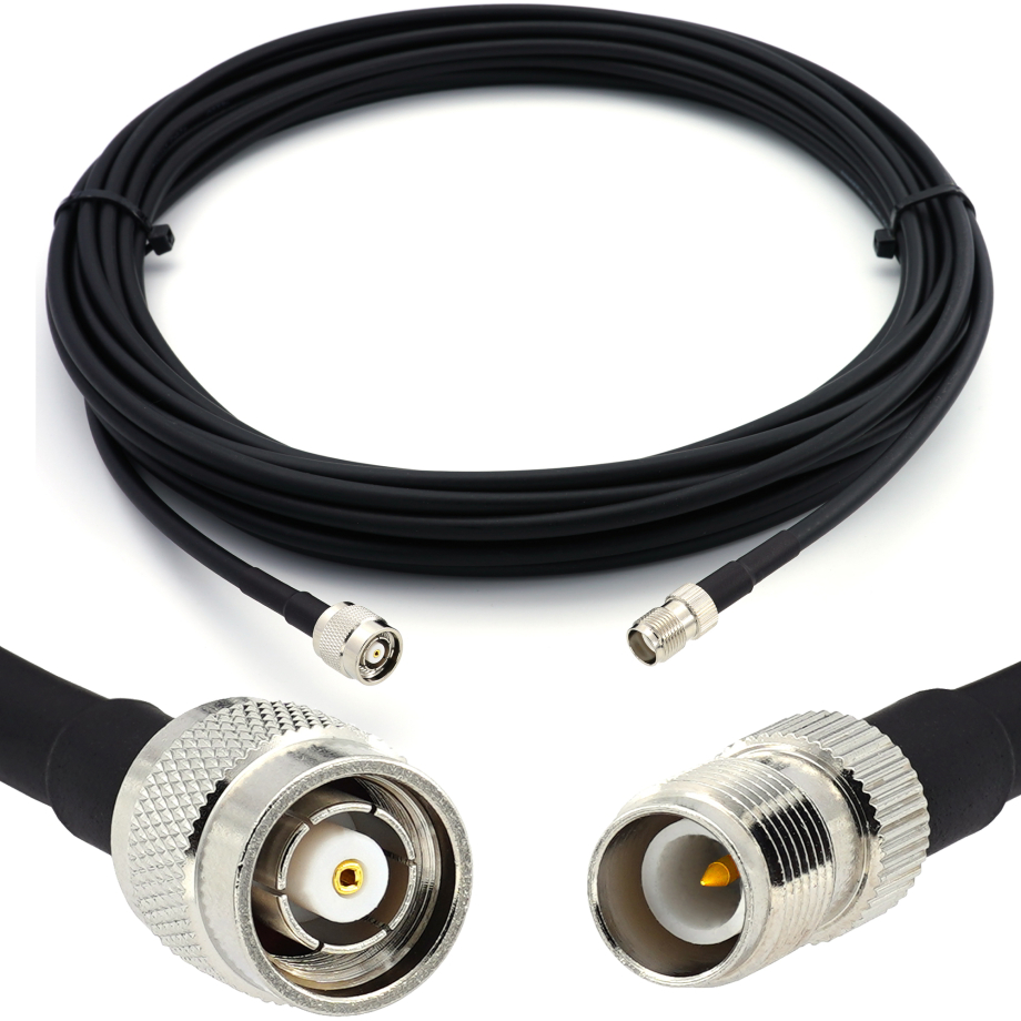 RP-TNC mâle vers RP-TNC femelle 20m câble coaxial — HF240 (équivalent à LMR240)