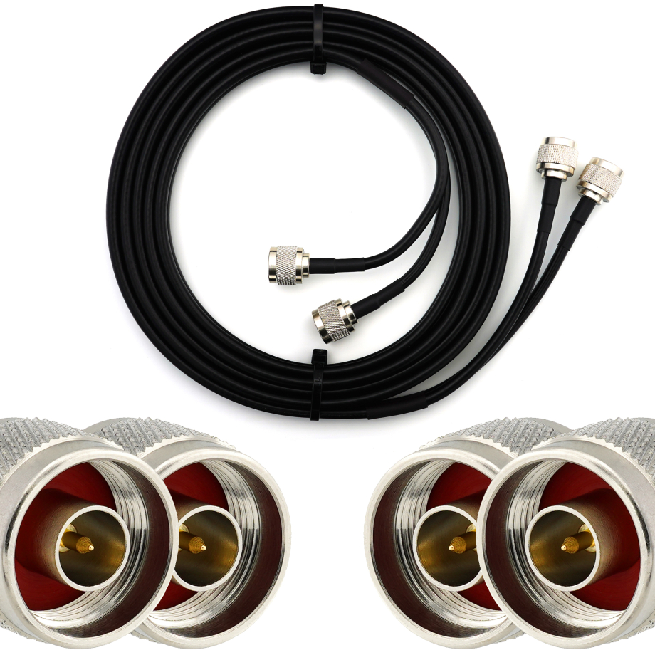 N mâle vers N mâle 3m câble coaxial double — HF240 (équivalent à LMR240)