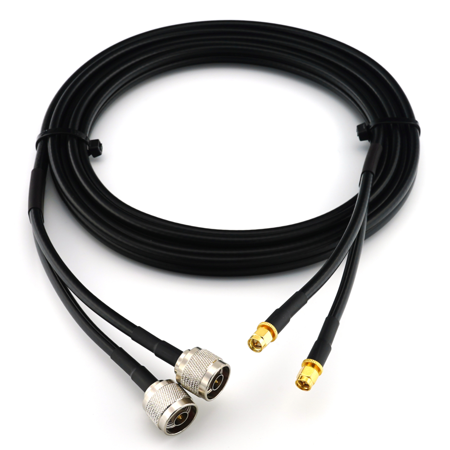 SMA mâle vers N mâle 12m câble coaxial double — HF240 (équivalent à LMR240)