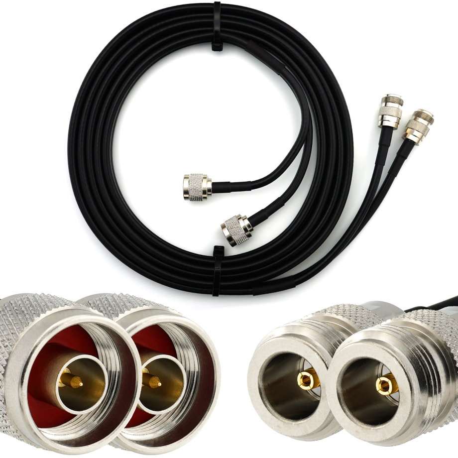 N mâle vers N femelle 3m câble coaxial double — HF240 (équivalent à LMR240)