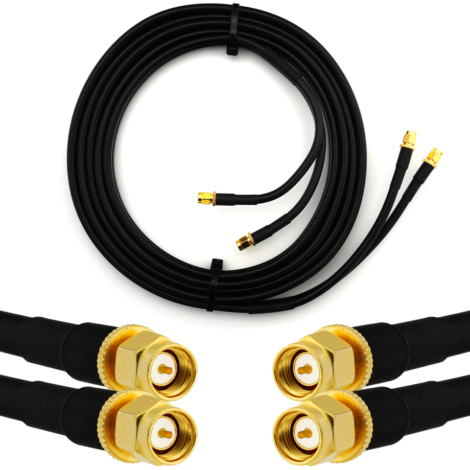 SMA mâle vers SMA mâle 2m câble coaxial double — HF240 (équivalent à LMR240)