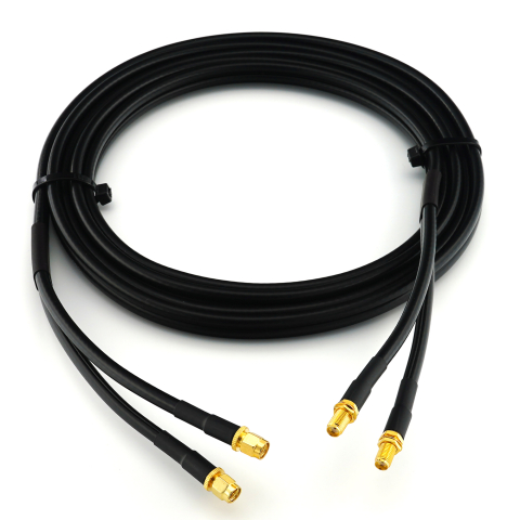 SMA mâle vers SMA femelle 12m câble coaxial double — HF240 (équivalent à LMR240)