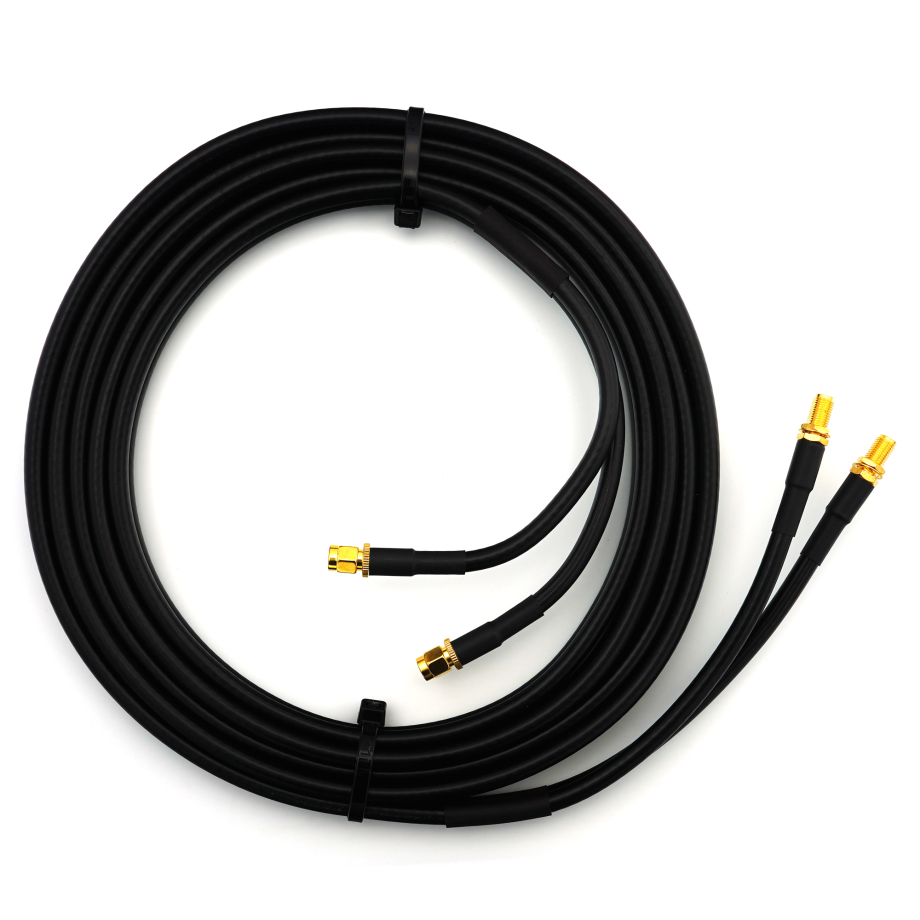 SMA mâle vers SMA femelle 12m câble coaxial double — HF240 (équivalent à LMR240)