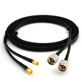 RP-SMA mâle vers N mâle 2m câble coaxial double — HF240 (équivalent à LMR240)