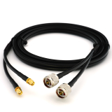 RP-SMA mâle vers N mâle 15m câble coaxial double — HF240 (équivalent à LMR240)