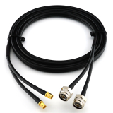 RP-SMA mâle vers N mâle Hex 1m câble coaxial double — HF240 (équivalent à LMR240)