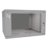 Armoire à Crémaillère 19" 6U, 450mm, Porte Vitrée, Gris