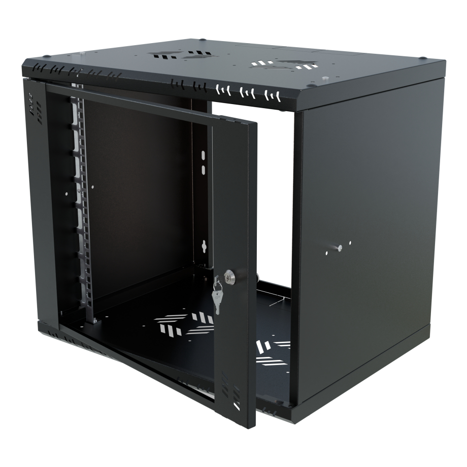 Armoire à Crémaillère 19" 9U, 450mm, Porte Vitrée, Noir