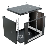 Armoire à Crémaillère 19" 9U, 450mm, Porte Vitrée, Noir