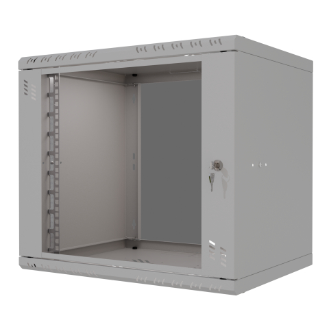 Armoire à Crémaillère 19" 9U, 450mm, Porte Vitrée, Gris
