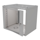 Armoire à Crémaillère 19" 9U, 450mm, Porte Vitrée, Gris
