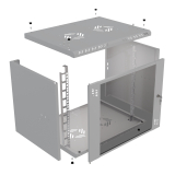 Armoire à Crémaillère 19" 9U, 450mm, Porte Vitrée, Gris