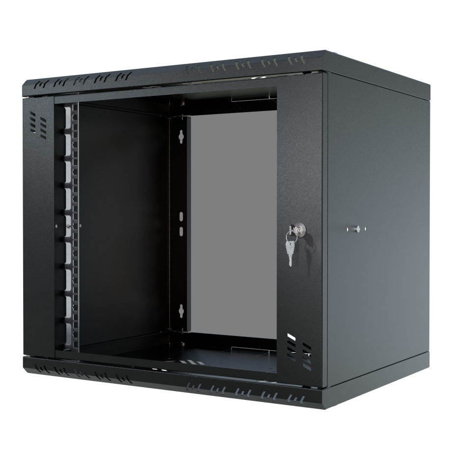 Armoire à Crémaillère 19" 9U, 600mm, Porte Vitrée, Noir